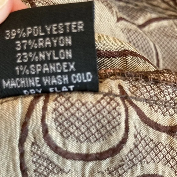 Lapis Boho sheer maxi skirt, chocolate brown and cream floral design, size Small - Picture 10 of 13